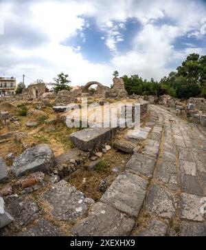 Rovine dell'antica palestra nella città di Kos, isola di Kos, Grecia. Foto Stock