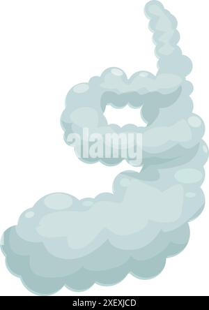 Illustrazione cartone animato di un intestino crasso che forma il numero nove, sensibilizzando sulla salute e le condizioni del sistema digestivo Illustrazione Vettoriale