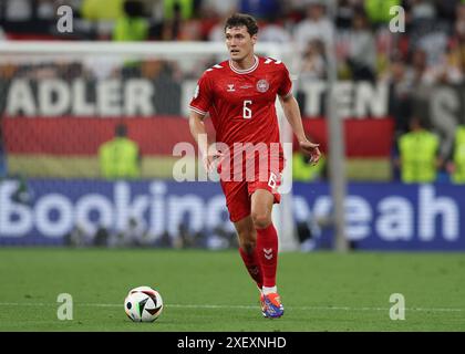 Dortmund, Germania. 29 giugno 2024. Andreas Christensen di Danimarca durante la partita dei Campionati europei UEFA al BVB Stadion di Dortmund. Il credito per immagini dovrebbe essere: Paul Terry/Sportimage Credit: Sportimage Ltd/Alamy Live News Foto Stock