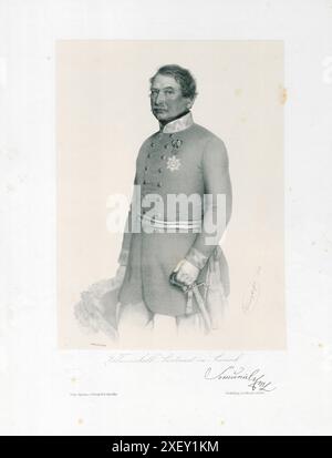 Ritratto di Balthasar Freiherr von Simunich (1785 – 1861) è stato un . Tenente maresciallo di campo e cavaliere teresiano. L'impero austriaco. 1849 Foto Stock