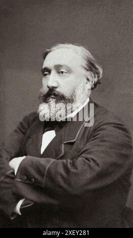 Ritratto di Léon Gambetta. 1880 Leon Michel Gambetta (1838 - 1882) - politico repubblicano francese, primo ministro e ministro degli affari esteri della Francia nel 1881-1882, prominente durante e dopo la guerra franco-prussiana. Foto Stock