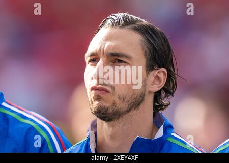 Berlino, Germania. 29 giugno 2024. Matteo Darmian dell'Italia visto durante il turno di UEFA Euro 2024 del 16 incontro tra Svizzera e Italia all'Olympiastadion di Berlino. Credito: Gonzales Photo/Alamy Live News Foto Stock