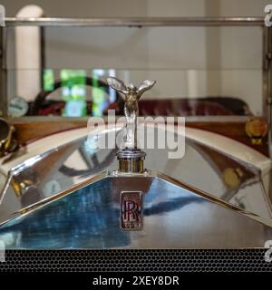 Logo dell'auto Rolls-Royce 1915 al Franschhoek Motor Museum. Foto Stock