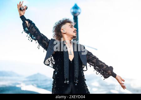 Josh Kiszka della Greta Van Fleet a Tons of Rock a Oslo, Norvegia, il 29 giugno 2024 Foto Stock