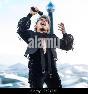Josh Kiszka della Greta Van Fleet a Tons of Rock a Oslo, Norvegia, il 29 giugno 2024 Foto Stock