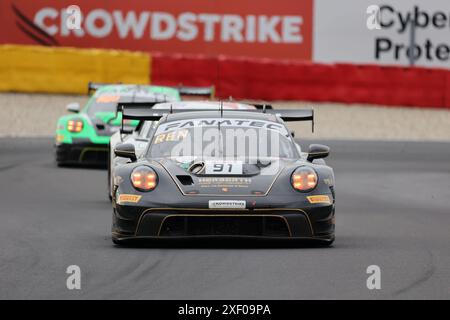 Ralf BOHN (DEU) / Robert RENAUER (DEU) / Morris SCHURING (NDL) / Alfred RENAUER (DEU, #91, Porsche 911 GT3 R (992), Team: Herberth Motorsport (DEU), Motorsport, Crowdstrike 24H di Spa, Belgien, Spa-Francorchamps, 29.06.2024 foto: Eibner-Pressefoto/Juergen Augst Foto Stock