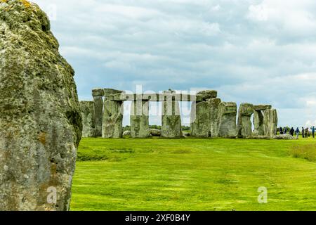 Visita al classico inglese: Stonehedge alla periferia di Salisbury - Wiltshire - Regno Unito Foto Stock