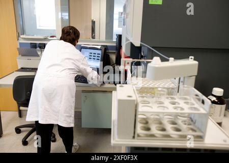 VARIAN ICP (plasma ad accoppiamento induttivo) - OES (Optical Emission Spectrometer), VISTA-MPX, laboratorio di caratterizzazione chimica. Fundacion Inasmet-Tecn Foto Stock