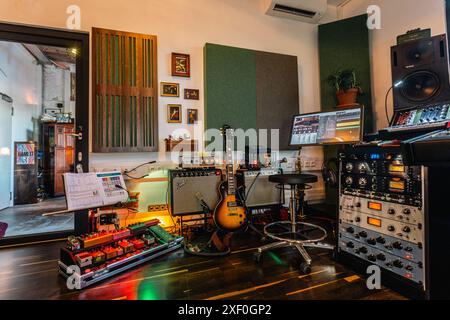 Studio di registrazione audio professionale Foto Stock
