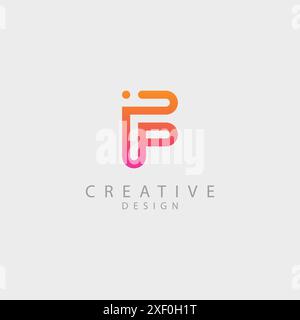 Lettera iniziale dell'icona del logo F elementi vettoriali del design Illustrazione Vettoriale