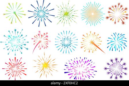 Set di fuochi d'artificio Illustrazione Vettoriale