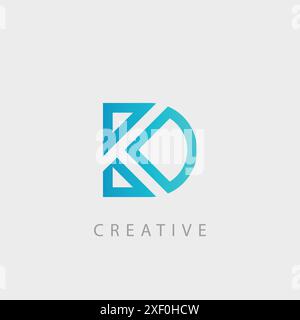 Lettera iniziale DK KD logo design vettore. Illustrazione Vettoriale