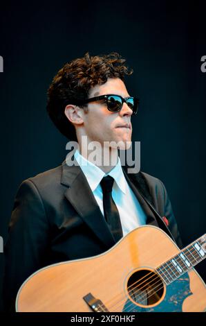 Charlie Fink - Noah and the Whale, V2012, Hylands Park, Chelmsford, Essex, Regno Unito - 19 agosto 2012 Foto Stock