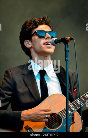 Charlie Fink - Noah and the Whale, V2012, Hylands Park, Chelmsford, Essex, Regno Unito - 19 agosto 2012 Foto Stock