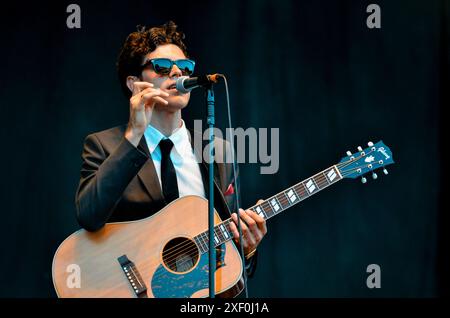 Charlie Fink - Noah and the Whale, V2012, Hylands Park, Chelmsford, Essex, Regno Unito - 19 agosto 2012 Foto Stock