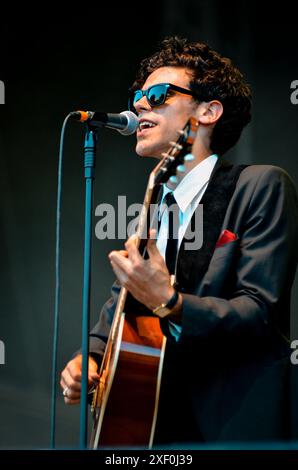 Charlie Fink - Noah and the Whale, V2012, Hylands Park, Chelmsford, Essex, Regno Unito - 19 agosto 2012 Foto Stock