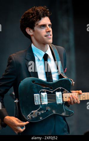 Charlie Fink - Noah and the Whale, V2012, Hylands Park, Chelmsford, Essex, Regno Unito - 19 agosto 2012 Foto Stock