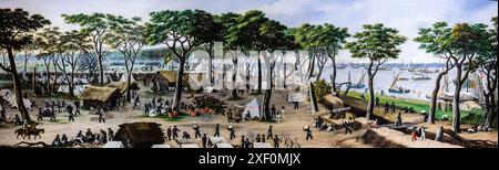 Cándido López, Vista interna del Curuzú, (guardando a monte da nord a sud, 20 settembre 1866), 1891, olio su tela, museo Nazionale delle Belle Arti (MNBA), Buenos Aires, Repubblica Argentina. Foto Stock