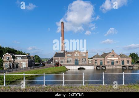 Stazione di pompaggio del vapore Vier Noorder Koggen a Medemblik, Paesi Bassi Foto Stock