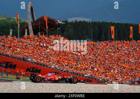 Imola, Imola, Italia. 30 giugno 2024. Carlos Sainz, pilota spagnolo del team Scuderia Ferrari HP, gareggia durante la gara del Gran Premio d'Austria di Formula 1 (Credit Image: © Luca Martini/ZUMA Press Wire) SOLO PER USO EDITORIALE! Non per USO commerciale! Foto Stock