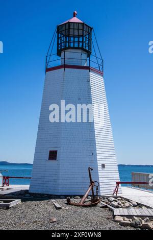 Faro di Pendlebury in ristrutturazione a St. Andrews, New Brunswick, Canada Foto Stock