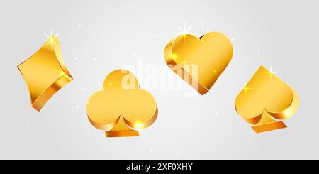 Sfondo del casinò con simboli del vestito di carta. Illustrazione vettoriale Illustrazione Vettoriale