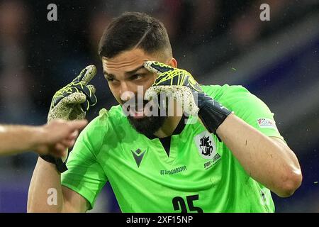 Colonia, Germania. 30 giugno 2024. Il portiere georgiano Giorgi Mamardashvili durante la partita di calcio Euro 2024 tra Spagna e Georgia allo stadio di Colonia, Colonia, Germania - domenica 30 giugno 2024. Sport - calcio . (Foto di Spada/LaPresse) credito: LaPresse/Alamy Live News Foto Stock