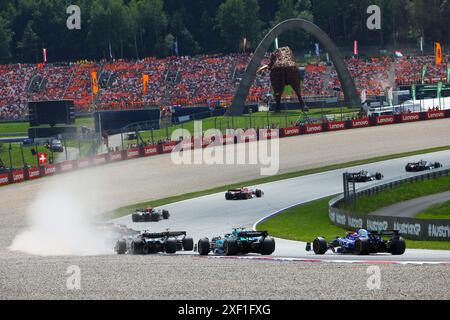 Partenza della gara di Formula 1 Qatar Airways Austrian Grand Prix 2024, RedBull Ring, Spielberg, Austria 30 giugno 2024 (foto di Alessio De Marco/Sipa USA) Foto Stock