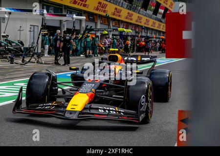 Spielberg, Austria, giugno 28, Sergio Perez, dal Messico gareggia per la Red Bull Racing. Qualifica, 11° round del campionato di Formula 1 2024. Crediti: Michael Potts/Alamy Live News Foto Stock