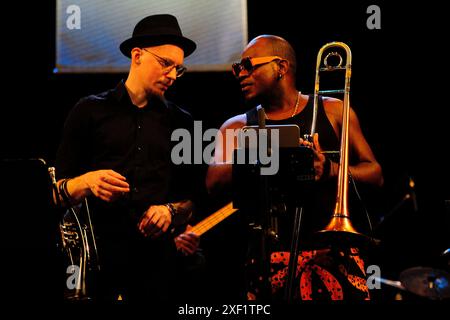 Joabe Reis Quintetto brasiliano ft. Piotr Schmidt&Paweł Tomaszewski,foto Kazimierz Jurewicz/Alamy Live News Foto Stock