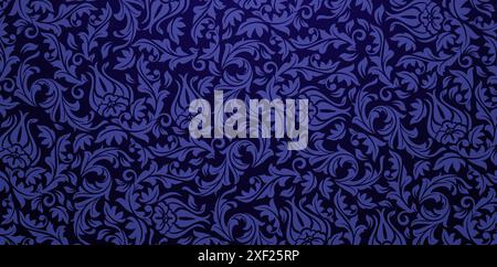 motivo floreale senza cuciture con sfondi blu scuro i fiori per sfondi decorativi possono essere utilizzati sfondi, riempimenti a motivi, pagine web Illustrazione Vettoriale