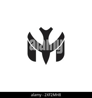 lettera m uccello aereo vettore logo ssymbol Illustrazione Vettoriale