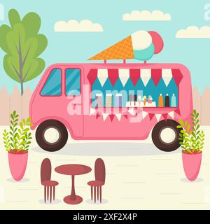 il camion dei gelati Illustrazione Vettoriale