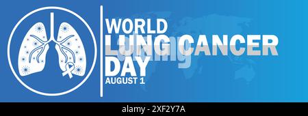 Giornata mondiale del cancro ai polmoni. 1° agosto. Adatto per biglietti d'auguri, poster e striscioni. Illustrazione vettoriale. Illustrazione Vettoriale