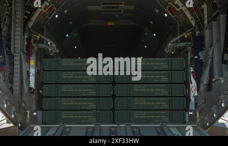 munizioni trasportate per via aerea Foto Stock