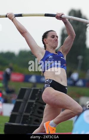 Angers, Francia. 29 giugno 2024. Ninon Chapelle, Pole Vault femminile durante i Campionati francesi di atletica leggera 2024 il 29 giugno 2024 allo Stade du Lac de Maine di Angers, Francia - foto Laurent Lairys/DPPI Credit: DPPI Media/Alamy Live News Foto Stock