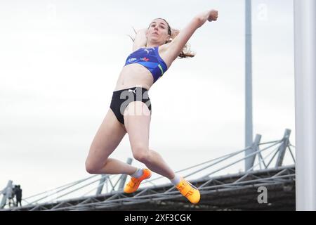 Angers, Francia. 29 giugno 2024. Ninon Chapelle, Pole Vault femminile durante i Campionati francesi di atletica leggera 2024 il 29 giugno 2024 allo Stade du Lac de Maine di Angers, Francia - foto Laurent Lairys/DPPI Credit: DPPI Media/Alamy Live News Foto Stock