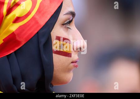 Tifosi ESP nella migliore delle 16 partite SPAGNA - GEORGIA 4-1 dei Campionati europei UEFA 2024 il 30 giugno 2024 a Colonia, Germania. Fotografo: Immagini ddp/immagini a stella Foto Stock