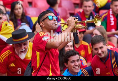 Tifosi ESP nella migliore delle 16 partite SPAGNA - GEORGIA 4-1 dei Campionati europei UEFA 2024 il 30 giugno 2024 a Colonia, Germania. Fotografo: Immagini ddp/immagini a stella Foto Stock