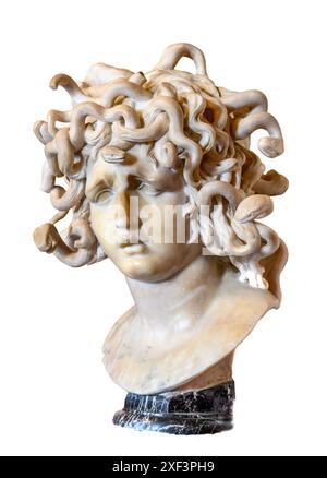 Busto della Medusa della metà del XVII secolo, opera di Gianlorenzo Bernini nel Museo Capitolino di Roma Foto Stock