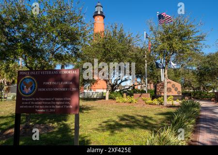 Ponce Inlet Veterans Memorial, Florida Foto Stock