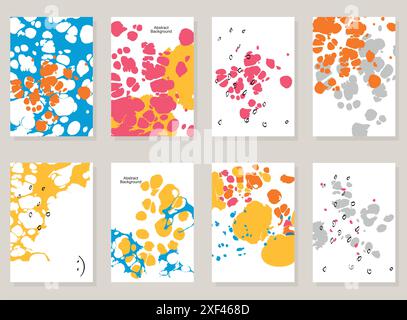 Raccolta di creative schede alla moda. Una pittura astratta dei modelli. Illustrazione Vettoriale