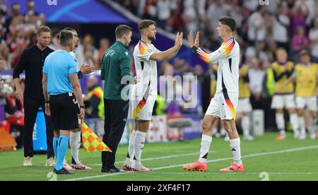 Monaco di Baviera, Germania. 14 giugno 2024. Firo : 14.06.2024, calcio: UEFA EURO 2024, EM, Campionato europeo 2024, fase a gironi, M01, partita 01, partita di apertura, GER, Germania - SCO, Scozia 5:1 Niclas Fullkrug, GER Sostituzione, sostituzione Kai Havertz credito: dpa/Alamy Live News Foto Stock