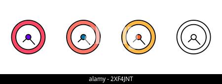 Set di orologi da parete in stile piatto. Icone clipart vettoriali. Illustrazione Vettoriale
