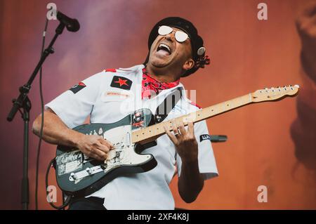Il chitarrista americano Ton Morello si è esibito al Copenhell Festival 2024. Credito: Andrea Pinna Foto Stock