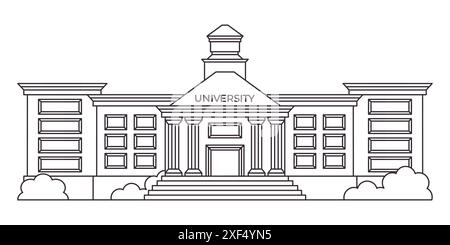 edificio universitario architettura esterno campus universitario che studia conoscenza Illustrazione Vettoriale