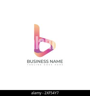 Design del logo lettera B con immagine vettoriale sfumata. Logo Gradient con la lettera B del logo Vector Illustrazione Vettoriale