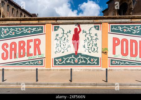 Graffitis presso l'ex centro penitenziario "la Model" di Barcellona/Spagna Foto Stock