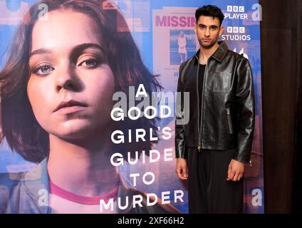 Zain Iqbal arriva per una proiezione di A Good Girl's Guide to Murder, al Regent Street Cinema di Londra. Data foto: Lunedì 1 luglio 2024. Foto Stock