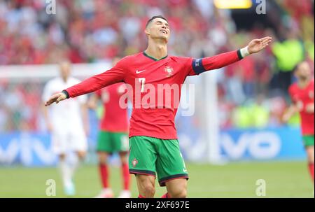 Dortmund, Germania. 22 giugno 2024. Firo : 22.06.2024, calcio: UEFA EURO 2024, EM, Campionato europeo 2024, fase a gironi, M23, partita 23, Turchia - Portogallo Cristiano Ronaldo del Portogallo gesto, gesto, credito: dpa/Alamy Live News Foto Stock